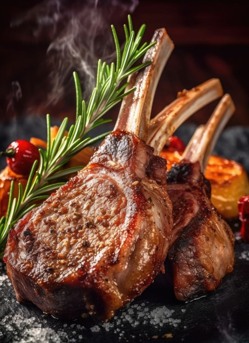 cooked lamb chops on a plate